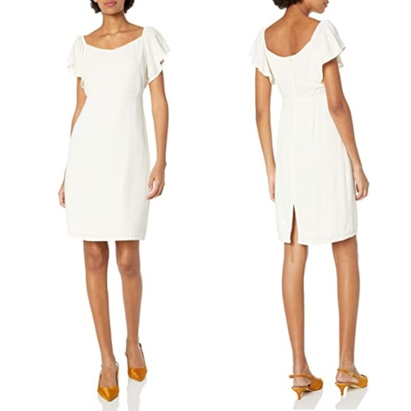 Paris Sunday Dresses & Skirts - PARIS SUNDAY | white flutter sleeve dress
